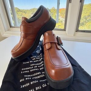 John Fluevog Brown Leather Loafers